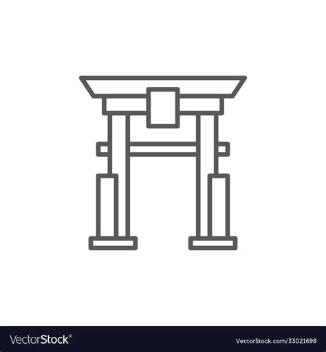 Torii gate icon symbol japanese isolated Vector Image