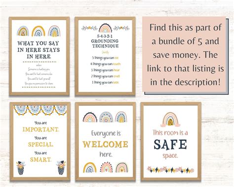 School Counselor Office Décor Printable Boho Classroom Décor Grounding ...