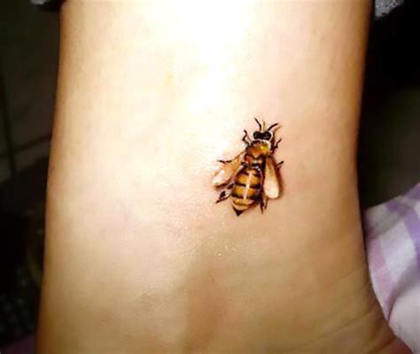 Realistic Little Bee Tattoo Idea