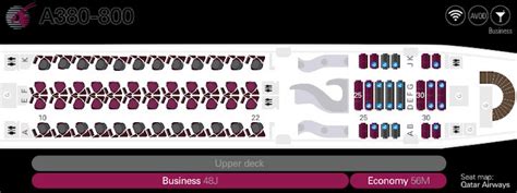 Image result for qatar airways a380 800 upper deck economy seat plan ...