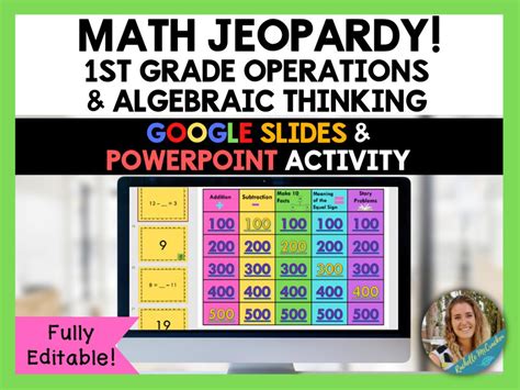 1st Grade Math Jeopardy: Operations and Algebraic Thinking - Etsy