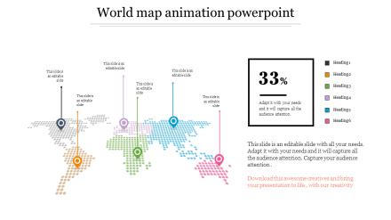 Attractive Dotted World Map Animation PowerPoint Template