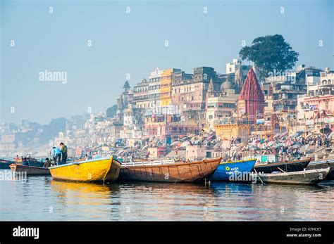 Varanasi Boats on Ganges Stock Photo - Alamy