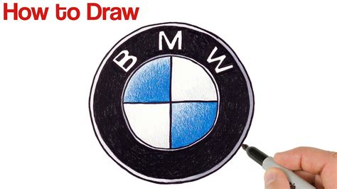 How to Draw BMW Logo | Easy Car Logo Drawing