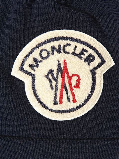 Moncler Ami Logo Patch On Wool Beanie Hat in Blue for Men | Lyst