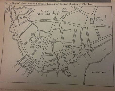 Map of New London CT 1830-1840 | New london, London, Olds