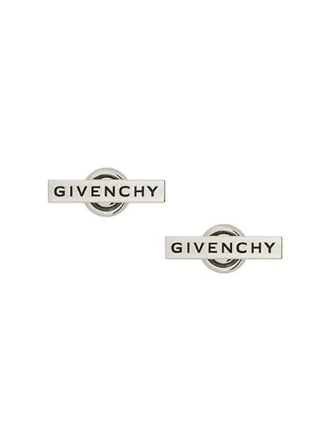 Givenchy Logo Stud Earrings - Silver | Editorialist