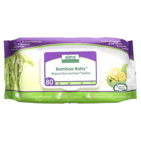 Aleva Naturals, Bamboo Baby Wipes, 80 Wipes