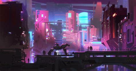 ArtStation - purple cybercity, yingyi xsu | Cyberpunk, Wallpaper backgrounds, Background images ...