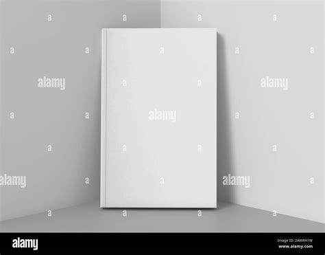 White Soft Cover Book Mockup, Blank notebook 3D Rendered on light gray background, Ready for ...