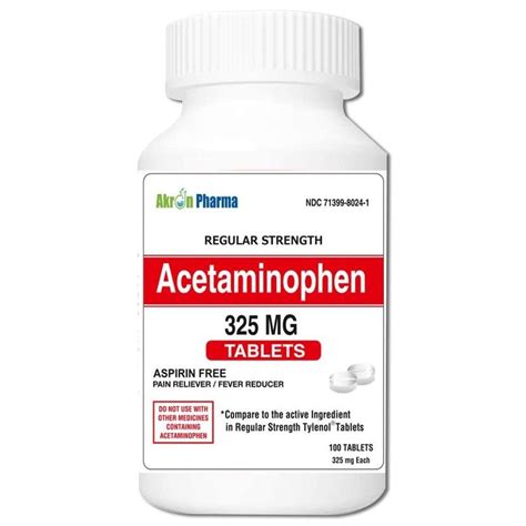 Akron Acetaminophen Tablet Regular Strength 325mg 100Ct