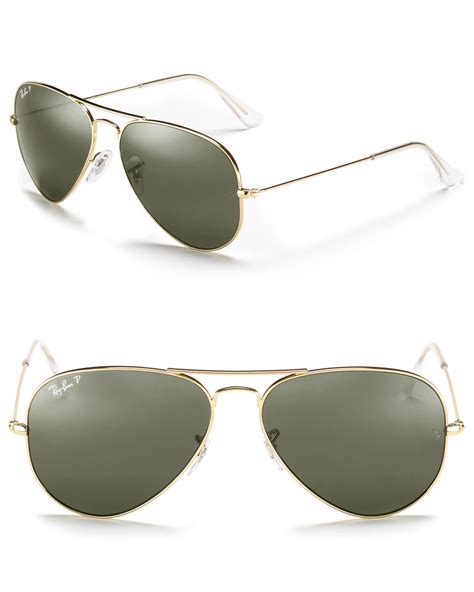 Ray-ban Polarized Classic Aviator Sunglasses in Gold (Gold Polarized) | Lyst