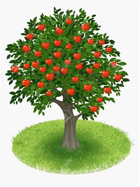 Apple Tree Clipart Transparent Png - Orange Fruit Tree Cartoon, Png Download - kindpng