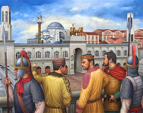 Byzantine Emperor with his guards in Constantinople Ancient Rome ...