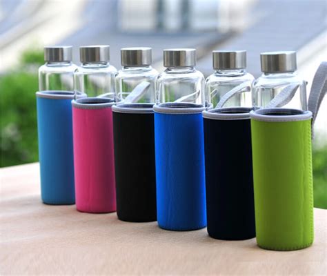 Kc-08607 Glass Water Bottles 18 Oz Stainless Steel Lid Drinking Water Bottles - Buy Glass Water ...