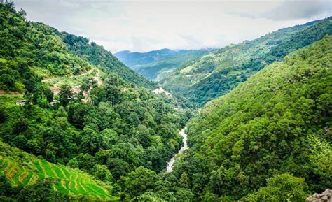 Mountain Scenery in Kingdoom of Bhutan Stock Image - Image of highway ...