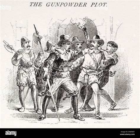 gunpowder plot 1605 conspirators treason Guy Fawkes arrest capture stop discover apprehend event ...