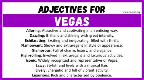 20+ Best Words to Describe Vegas, Adjectives for Vegas - EngDic