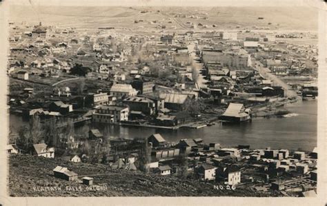 Aerial View of the City Klamath Falls, OR Postcard