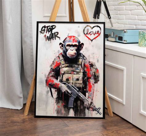 Soldier monkey urban wall art poster - TenStickers