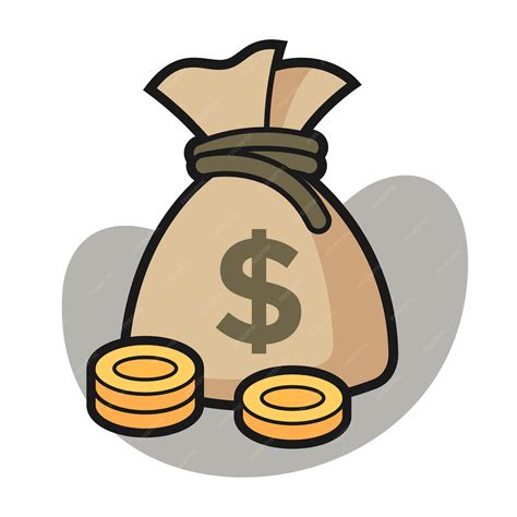 Bolsa de dinero con ilustración de dibujos animados de moneda | Vector ...