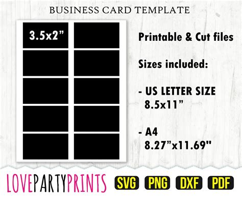 Business Card Template A4