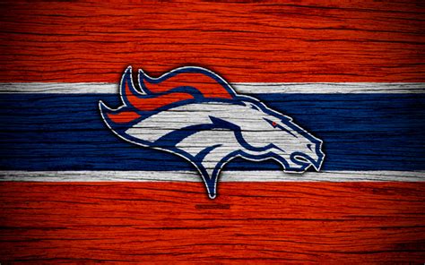 Download wallpapers Denver Broncos, NFL, 4k, wooden texture, American ...