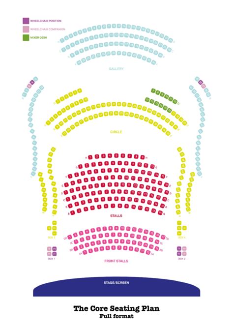 The Core Seating Plan - The Core At Corby Cube printable pdf download