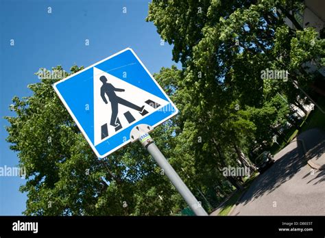 European style Pedestrian Crossing Sign, Helsinki, Finland Stock Photo - Alamy