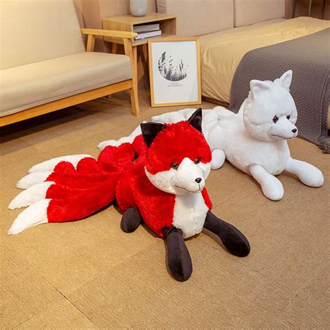 Nanshu Nine-Tailed White Fox Stuffed Toys Plush Fox Animals Dolls ...