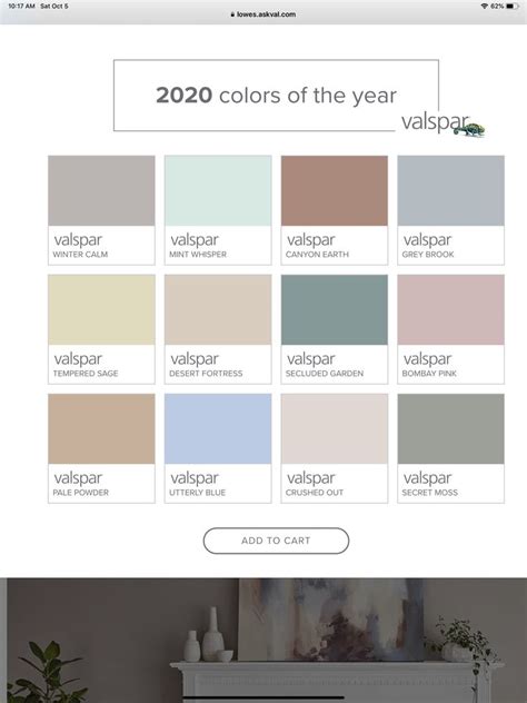 Valspar 2020 Colors of the Year | Valspar colors, Color of the year, Color