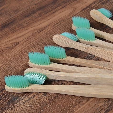 Colorful Bristle Bamboo Toothbrushes 10 Pcs Set - Nature Eco Shop