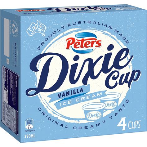 Peters Dixie Cups Vanilla Ice Cream 4 Pack | Woolworths