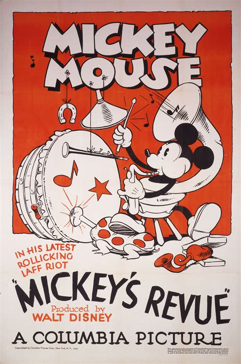 "Mickey's Revue" (1931) | Vintage disney posters, Disney movie posters, Disney posters