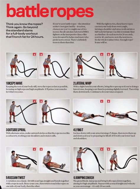 Battle Ropes Exercises | Battle rope workout, Battle ropes, Rope exercises