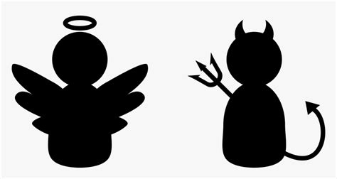 Devil Silhouette Clip Art - Angel Vs Devil Clipart, HD Png Download , Transparent Png Image ...