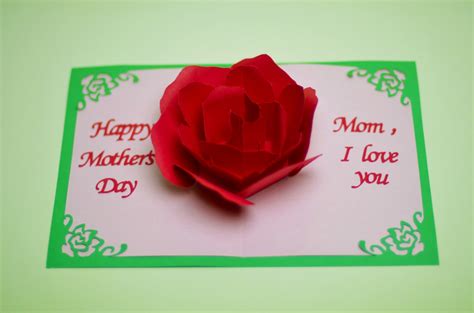 Mother's Day Pop Up Card: Rose Flower - Creative Pop Up Cards