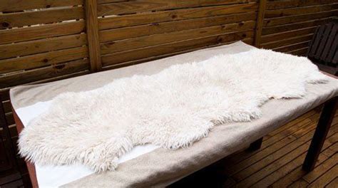 How to clean and wash a natural sheepskin rug. Lay the washed sheepskin flat to dry Leather ...