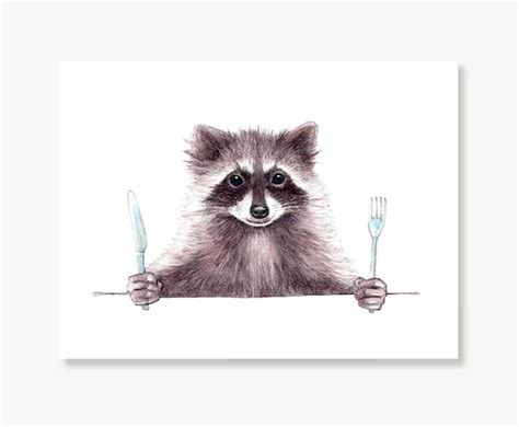 Raccoon Watercolor Print Painting Watercolor lifepharmafze.com