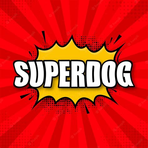 Premium Vector | Superdog logo template Frame with divergent rays Super ...