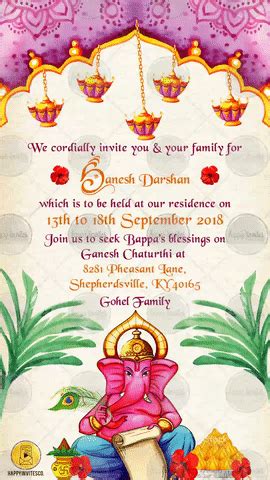 Ganesh Chaturthi Invitation - Happy Invites Online Invitation Maker