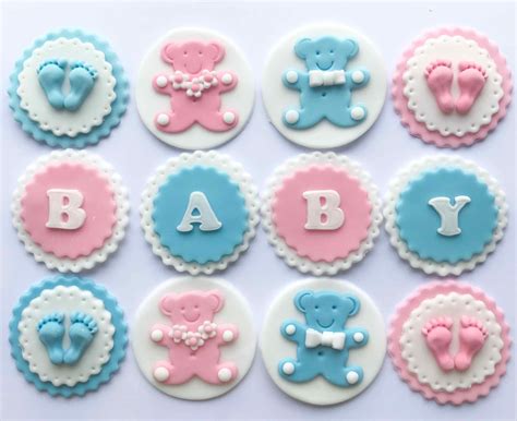 Gender Reveal Edible Cupcake Toppers