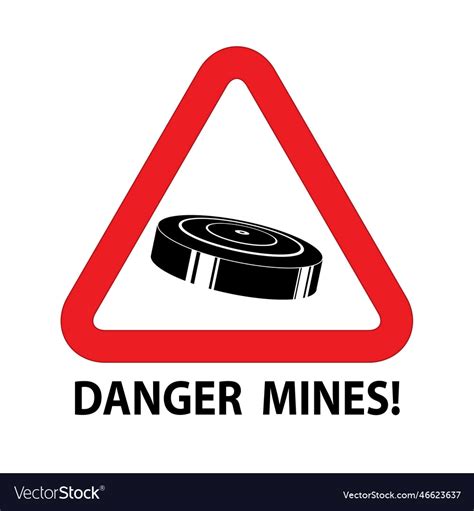 Danger mines sign land icon Royalty Free Vector Image