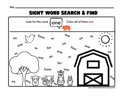 Sight Word Printable Activities