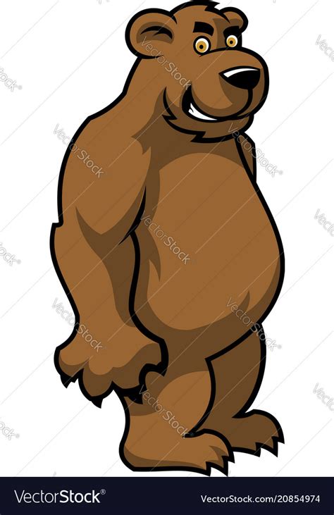 Cartoon brown bear character Royalty Free Vector Image