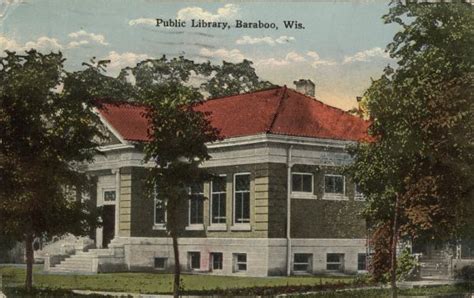 Baraboo Public Library | Postcard | Wisconsin Historical Society