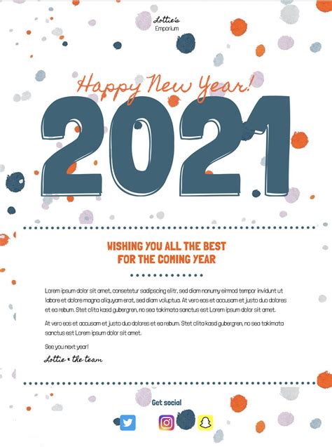 Happy New Year 2021 Email Template | Email marketing template, Mail template, Email layout