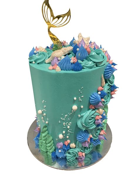 Under the Sea Mermaid Fantasy Buttercream Double Height Speciality Cak ...