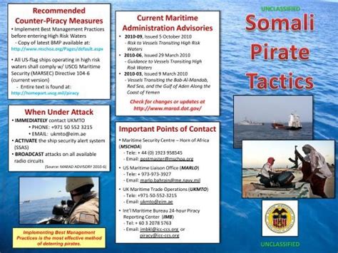 Somali Pirate Tactics Pamphlet - Maritime Administration