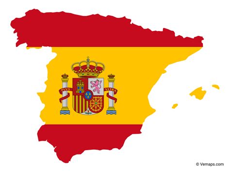 Flag Map of Spain | Free Vector Maps